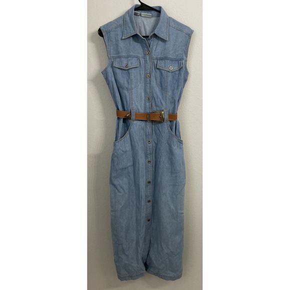 Rafaella Dresses & Skirts - Rafaella Medium Wash Denim Dress Vintage 90's Y2K Modest Friends Phoebe Size 6